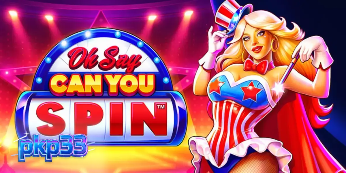 Interface do slot Oh Say Can You Spin com tema patriótico